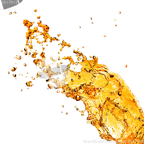 Image of orange water splash isolated on white