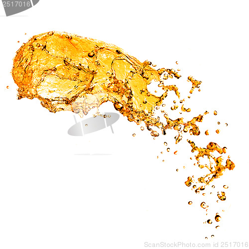 Image of orange water splash isolated on white