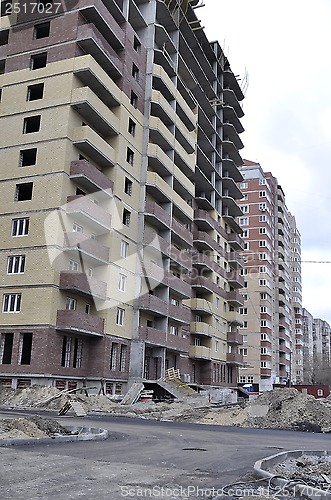 Image of Construction of the monolithic and brick house