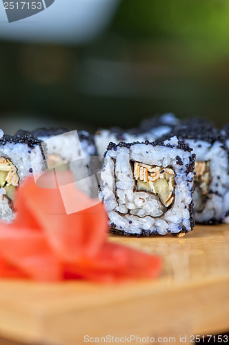 Image of tobico sushi rolls