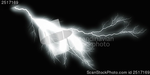 Image of white thunder on black background