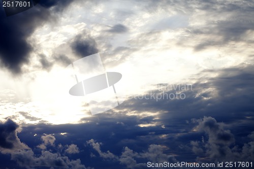 Image of Sky with clouds at summer evening 