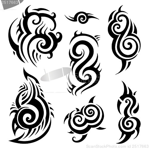 Image of Tribal tattoo set.
