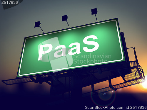 Image of PAAS - Billboard on the Sunrise Background.