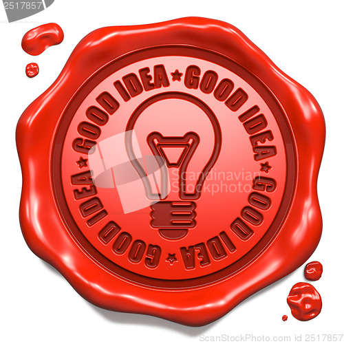 Image of Good Idea - Stamp on Red Wax Seal.