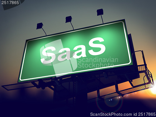 Image of SAAS - Billboard on the Sunrise Background.