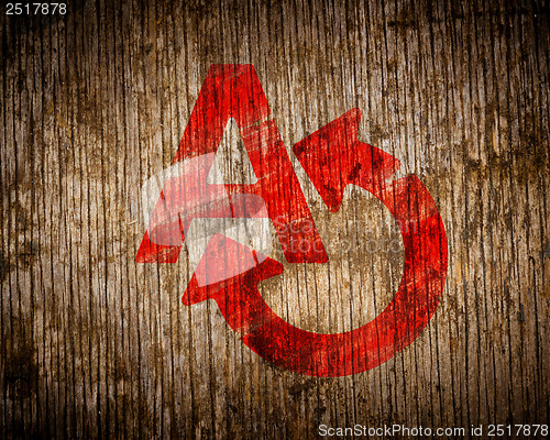Image of Red Translating Concept on Wood.
