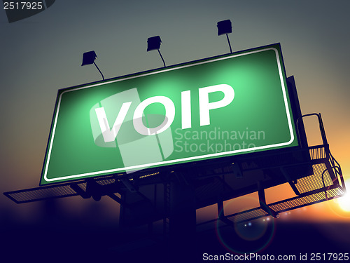 Image of VOIP - Billboard on the Sunrise Background.