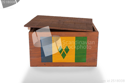 Image of Wooden crate isolated on a white background