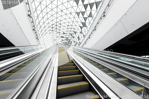 Image of Moving escalator in the business center