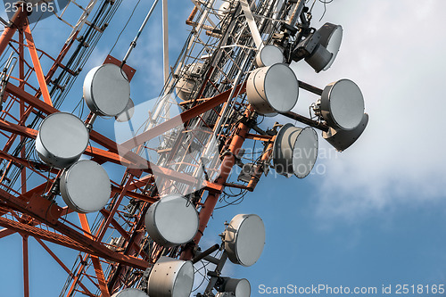 Image of Large Communication tower against sky