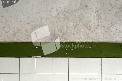 Image of Old tiled wall of an industrial building