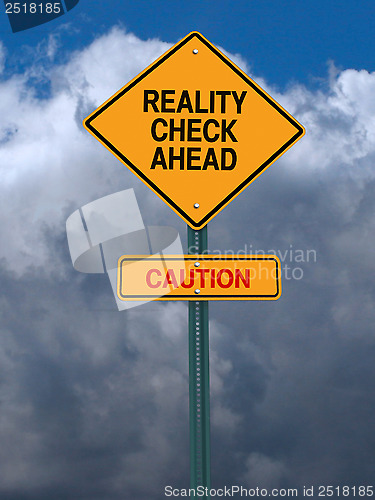 Image of rality check ahead sign