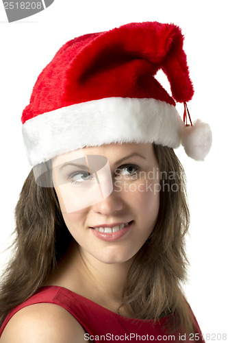 Image of Portrait Smiling Santa Woman