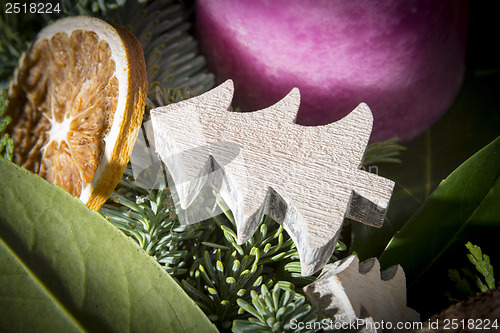 Image of Detail shot of advent wreath