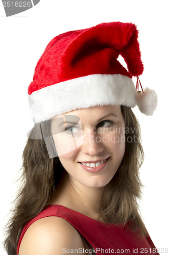 Image of Portrait Smiling Santa Woman