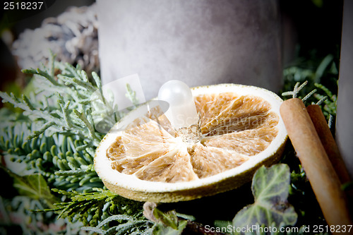 Image of Detail shot of advent wreath