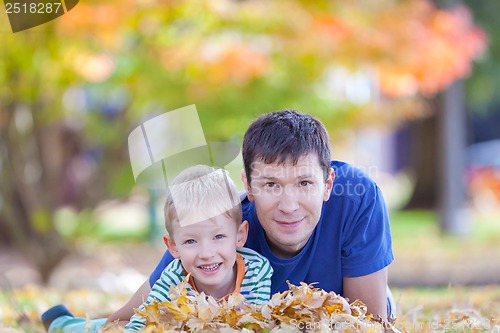 Image of family at autumn