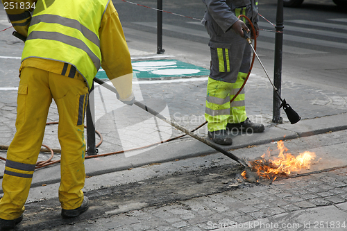 Image of Burning old paint