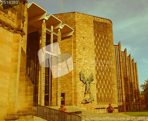 Image of Retro looking Coventry Cathedral