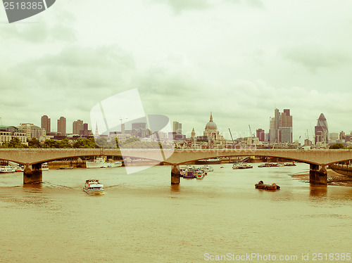 Image of Retro looking River Thames in London