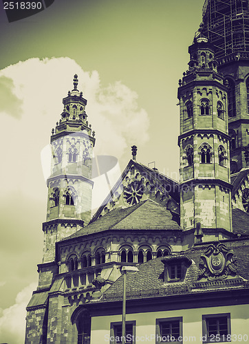 Image of Vintage sepia St Stephan church Mainz