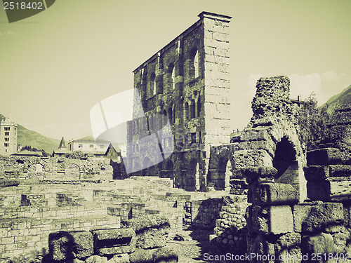 Image of Vintage sepia Roman Theatre Aosta