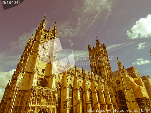 Image of Retro looking Canterbury Cathedral