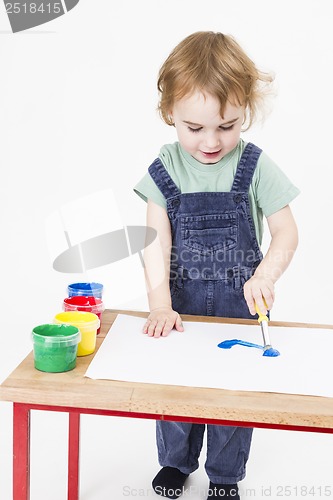 Image of young girl working with paint
