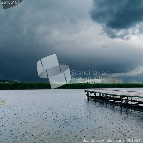 Image of dark dramatic sky over river