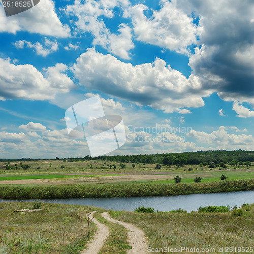 Image of low clouds and dirty road to river