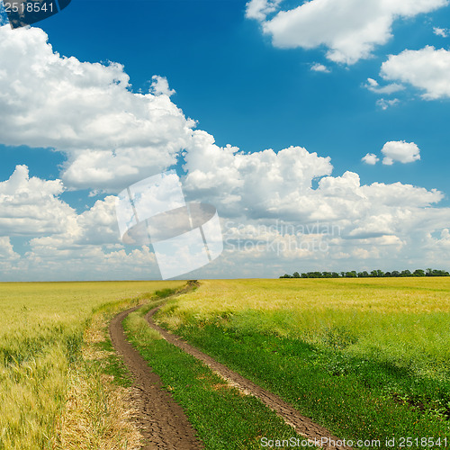 Image of dirty road to cloudy horizon