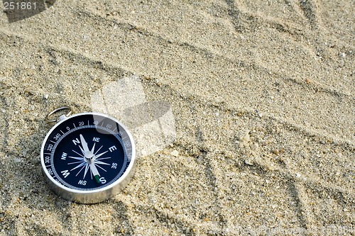 Image of Compass on sand track

