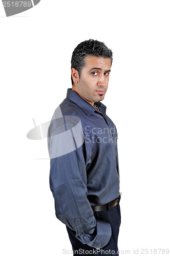 Image of Young man in profile.