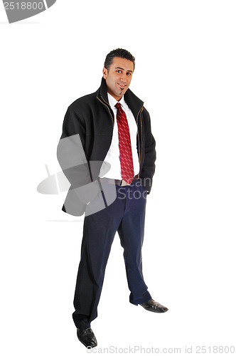 Image of Man in black coat.