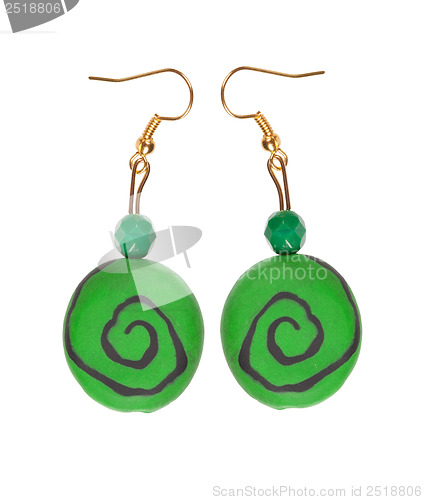 Image of Handmade earrings made of wool and plastic