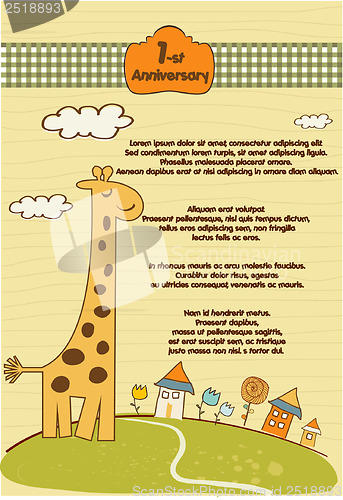 Image of customizable cute background with little giraffe