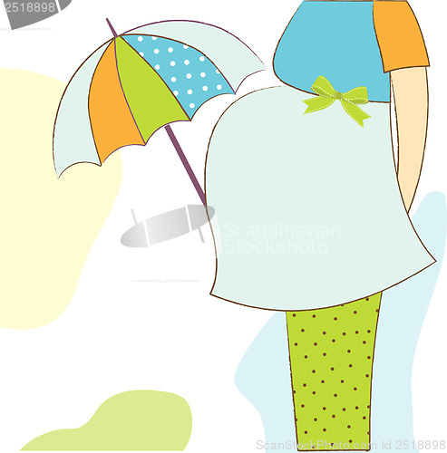 Image of baby announcement card with beautiful pregnant woman