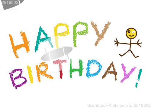 Image of Happy Birthday Greeting Card - Vector Illustration