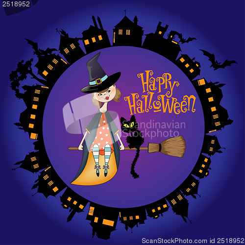 Image of Halloween witch background