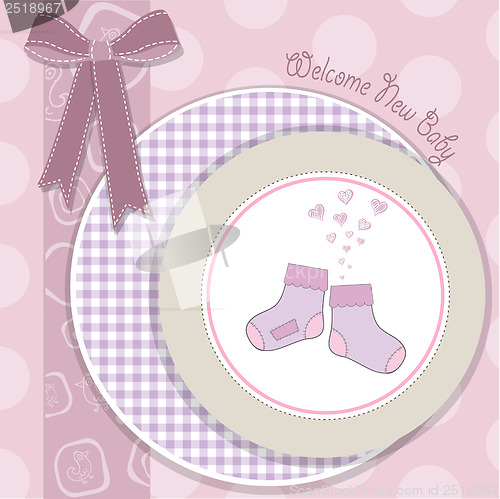 Image of baby girl shower announcement card
