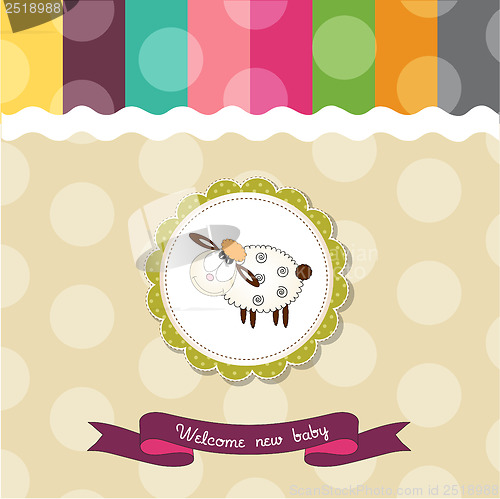 Image of cute baby shower card with sheep