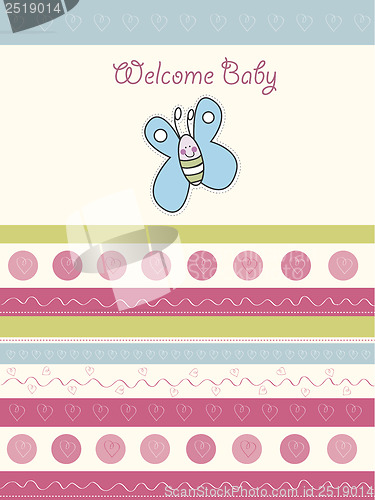 Image of cute baby shower card with butterfly