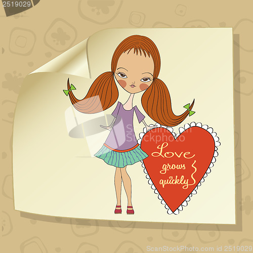 Image of pretty young girl in love