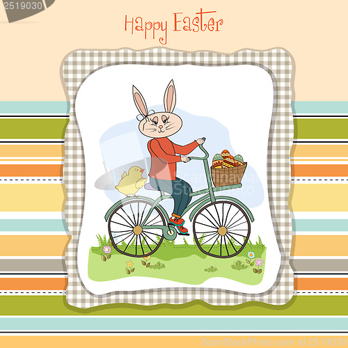 Image of Easter bunny with a basket of Easter eggs