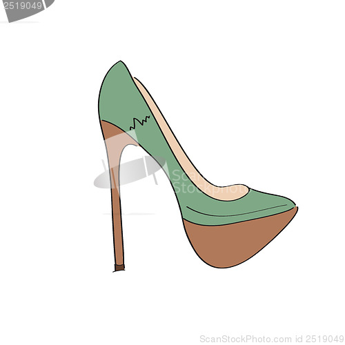 Image of Shoes on a high heel isolated on white background