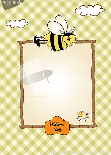 Image of baby shower card with funny little bee
