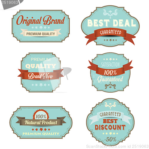 Image of Set of vintage retro labels