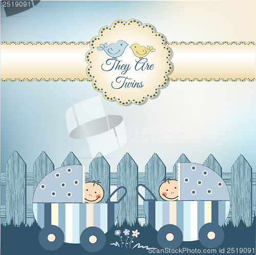 Image of twins baby shower invitation