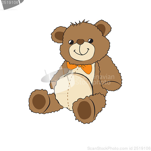 Image of Cute teddy bear on white background